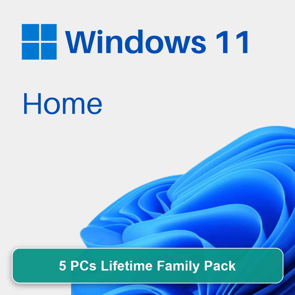 Microsoft Windows 11 Home Retail (5 PCs Lifetime License) Official Box Art & Activation License Key