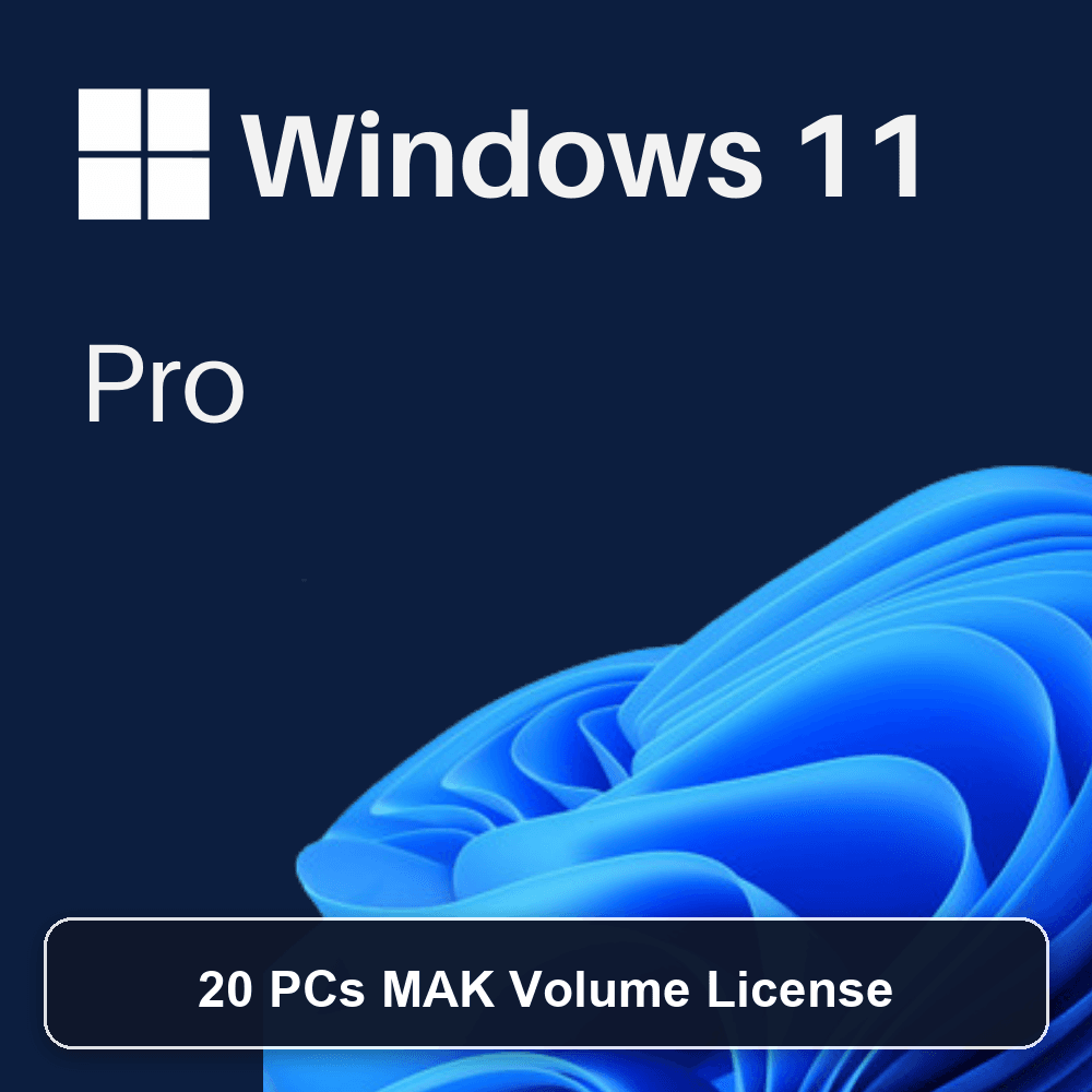 Microsoft Windows 11 Pro Volume License MAK (20 PCs) Official Box Art & Activation License Key