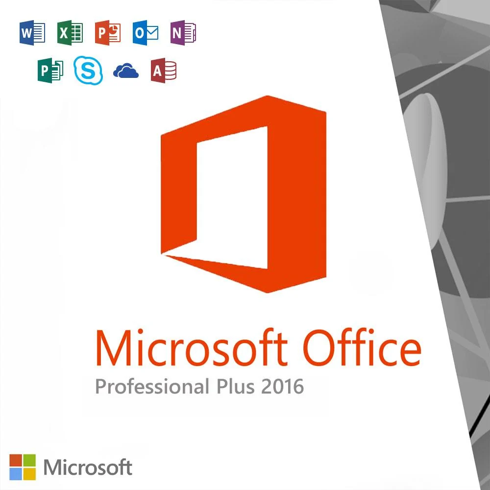 Microsoft Office 2016 Professional Plus (1 PC / Lifetime) Official Box Art & Activation License Key