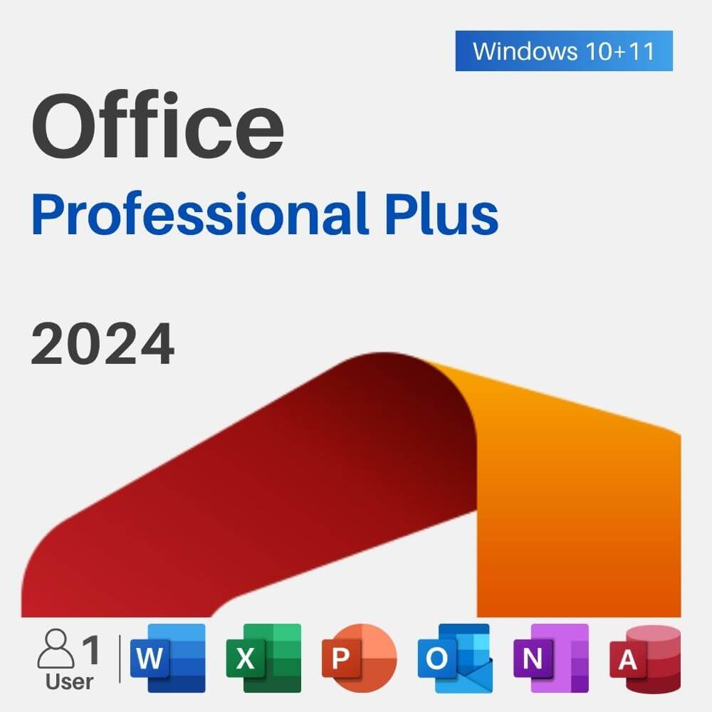 Microsoft Office 2024 Professional Plus (1 PC / Lifetime) - Genuine Digital License Key Box Art Cover